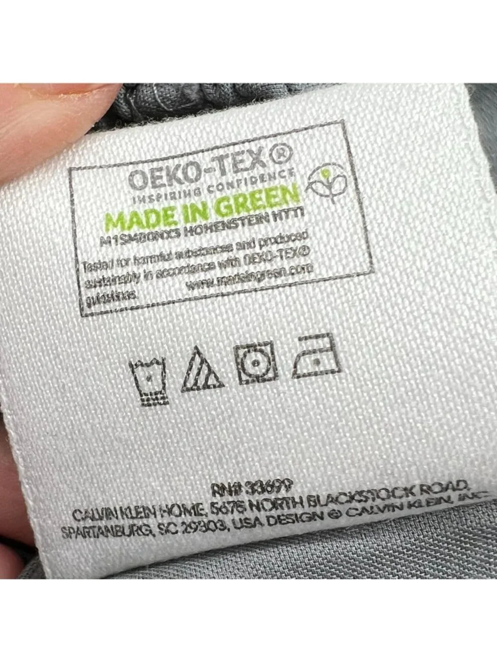 Calvin Klein 100% Cotton Flat & Fitted Sheet Set King Size Luxury Gray